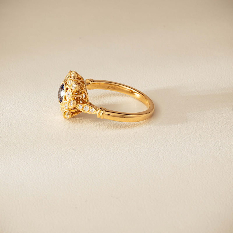 18ct Yellow Gold .69ct Sapphire Mayfair Ring - Ring - Walker & Hall