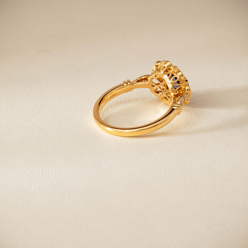 18ct Yellow Gold .69ct Sapphire Mayfair Ring - Ring - Walker & Hall