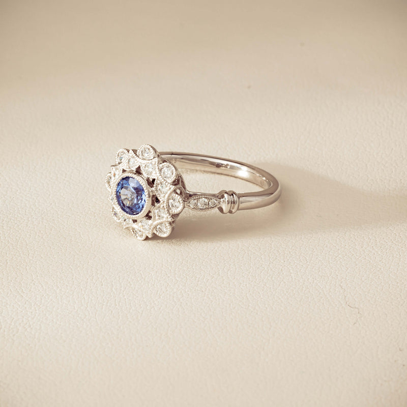 18ct White Gold .61ct Sapphire Mayfair Ring - Ring - Walker & Hall
