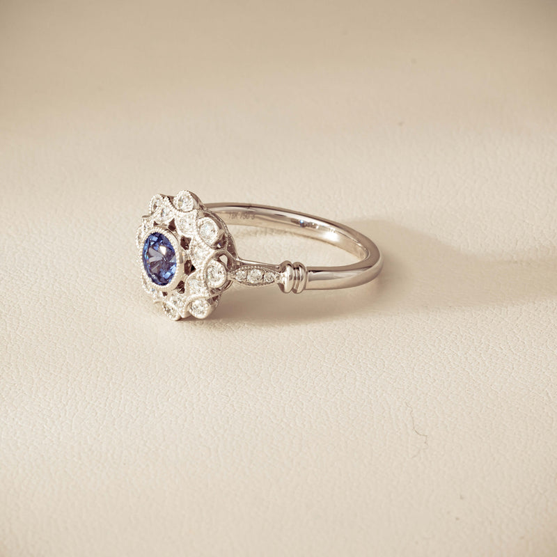 18ct White Gold .61ct Sapphire Mayfair Ring - Ring - Walker & Hall
