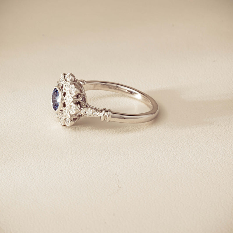 18ct White Gold .61ct Sapphire Mayfair Ring - Ring - Walker & Hall
