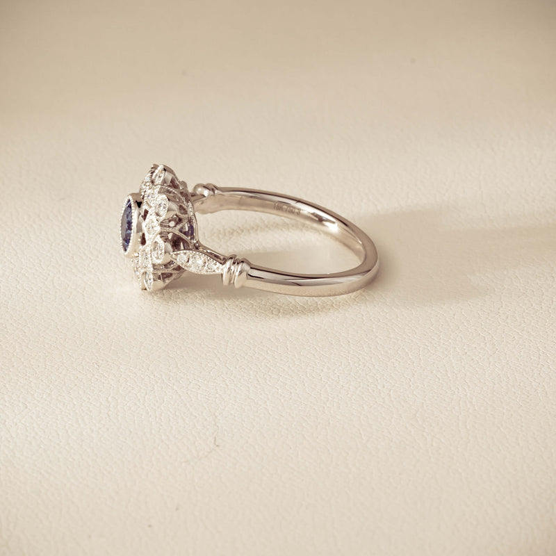 18ct White Gold .61ct Sapphire Mayfair Ring - Ring - Walker & Hall