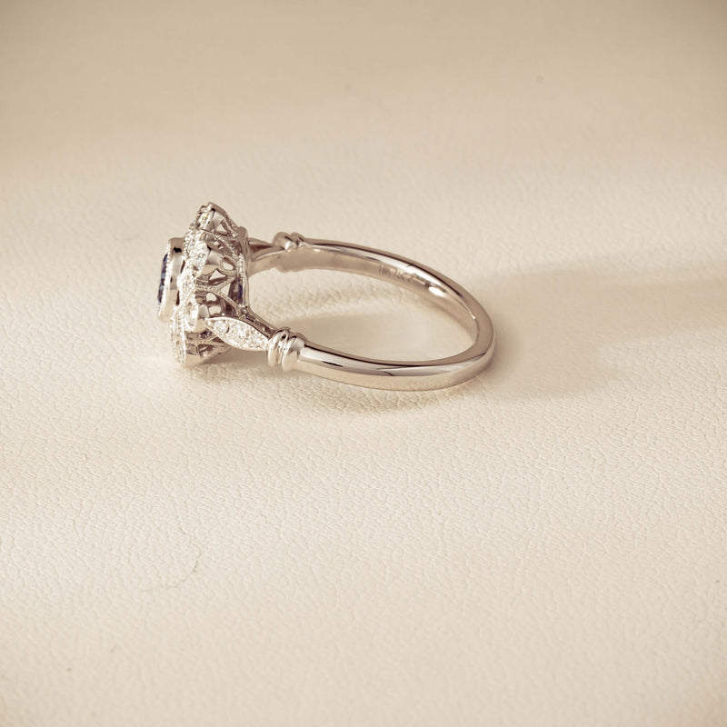 18ct White Gold .61ct Sapphire Mayfair Ring - Ring - Walker & Hall
