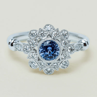 18ct White Gold .61ct Sapphire Mayfair Ring - Ring - Walker & Hall