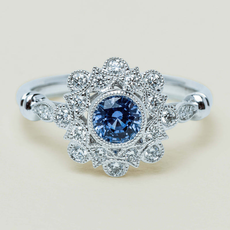 18ct White Gold .61ct Sapphire Mayfair Ring - Ring - Walker & Hall