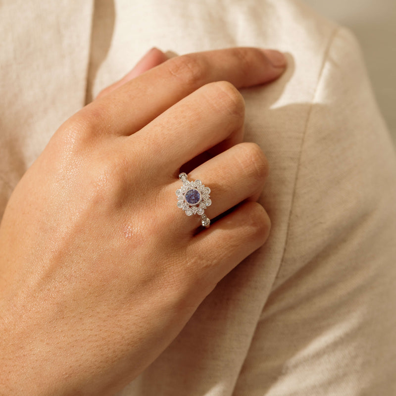 18ct White Gold .61ct Sapphire Mayfair Ring - Ring - Walker & Hall