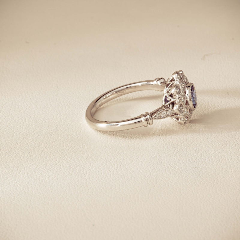 18ct White Gold .61ct Sapphire Mayfair Ring - Ring - Walker & Hall