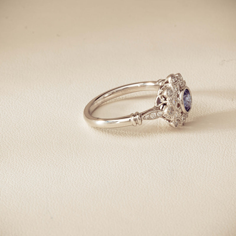 18ct White Gold .61ct Sapphire Mayfair Ring - Ring - Walker & Hall