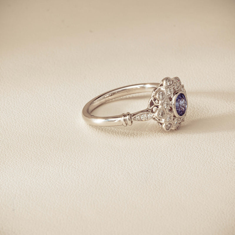 18ct White Gold .61ct Sapphire Mayfair Ring - Ring - Walker & Hall