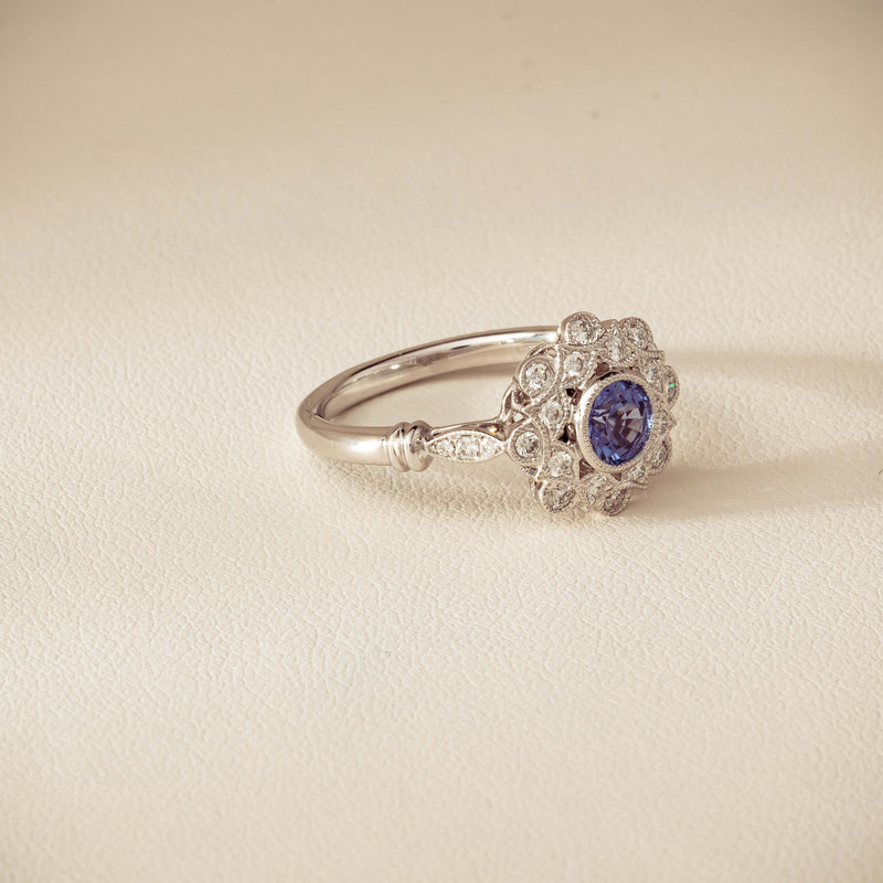 18ct White Gold .61ct Sapphire Mayfair Ring - Ring - Walker & Hall