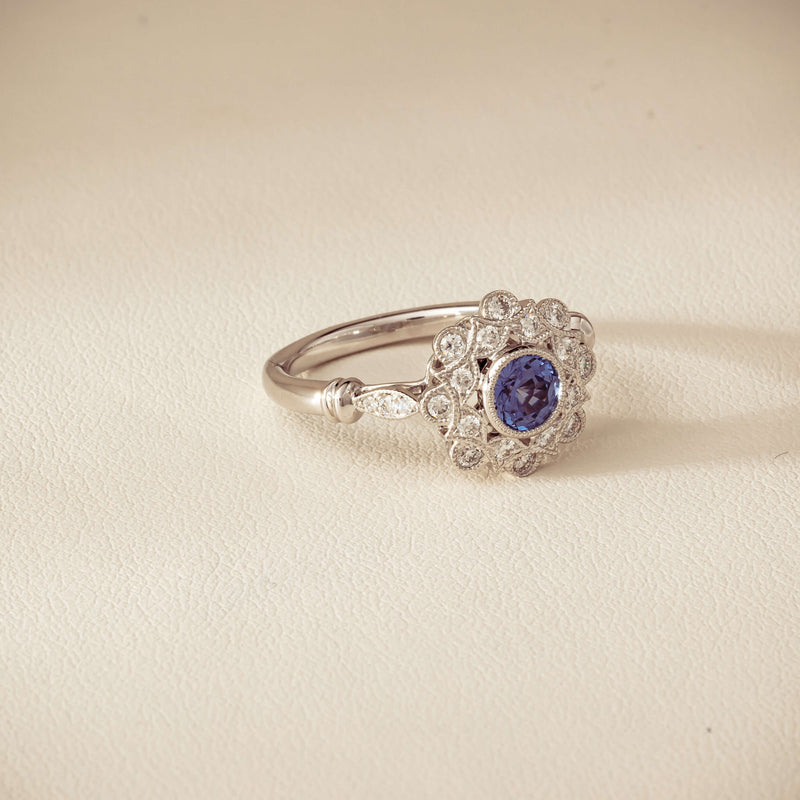 18ct White Gold .61ct Sapphire Mayfair Ring - Ring - Walker & Hall