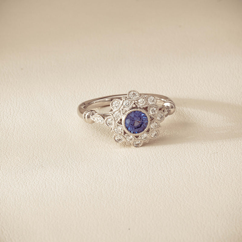 18ct White Gold .61ct Sapphire Mayfair Ring - Ring - Walker & Hall