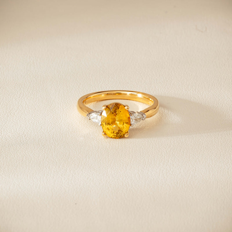 18ct Yellow Gold 2.62ct Yellow Sapphire & Diamond Ayla Ring - Ring - Walker & Hall