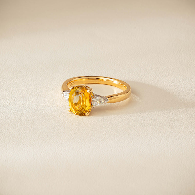 18ct Yellow Gold 2.62ct Yellow Sapphire & Diamond Ayla Ring - Ring - Walker & Hall