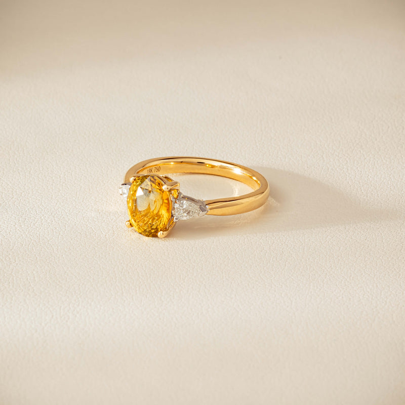 18ct Yellow Gold 2.62ct Yellow Sapphire & Diamond Ayla Ring - Ring - Walker & Hall