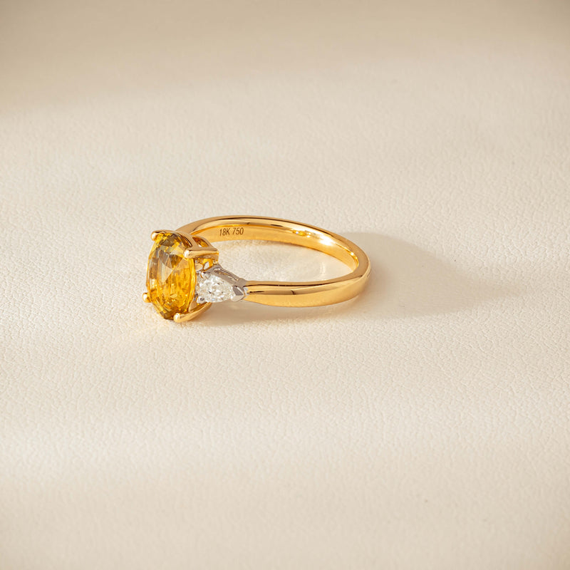 18ct Yellow Gold 2.62ct Yellow Sapphire & Diamond Ayla Ring - Ring - Walker & Hall