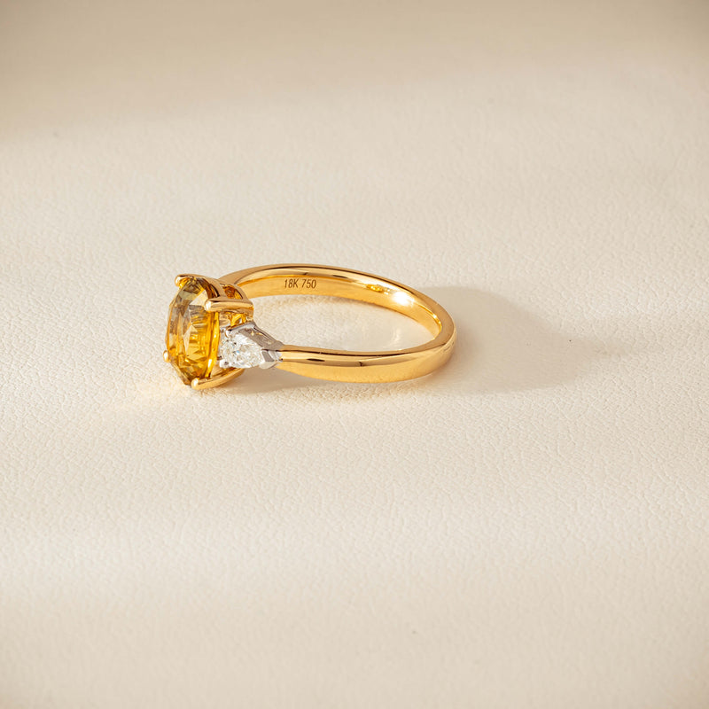 18ct Yellow Gold 2.62ct Yellow Sapphire & Diamond Ayla Ring - Ring - Walker & Hall