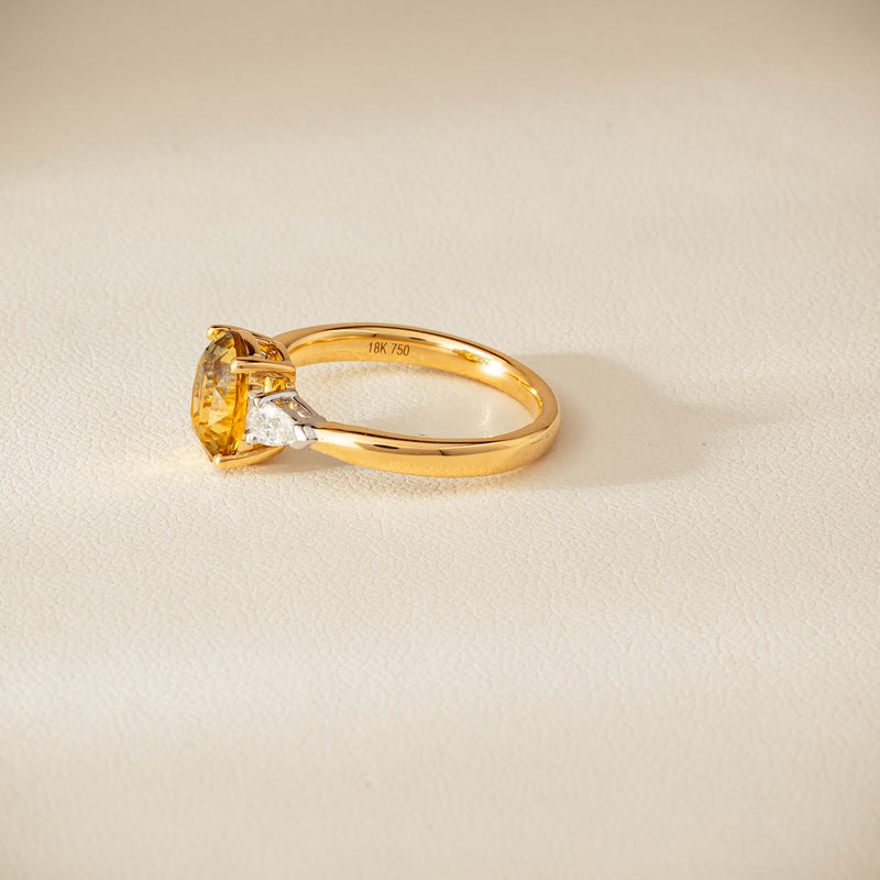 18ct Yellow Gold 2.62ct Yellow Sapphire & Diamond Ayla Ring - Ring - Walker & Hall