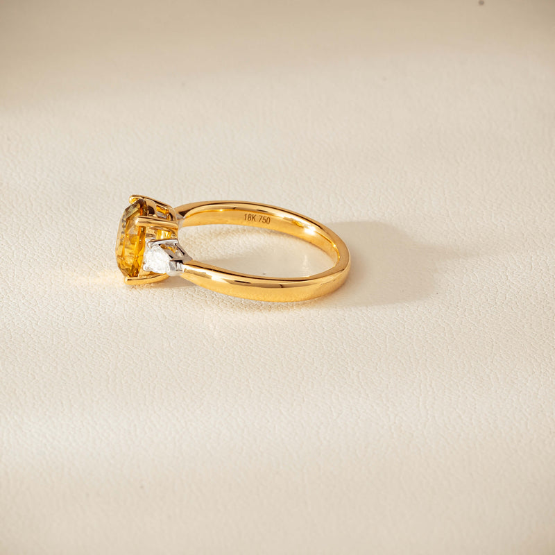 18ct Yellow Gold 2.62ct Yellow Sapphire & Diamond Ayla Ring - Ring - Walker & Hall