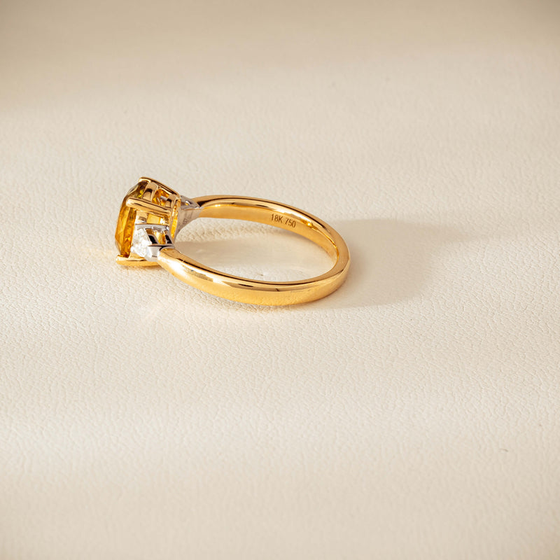 18ct Yellow Gold 2.62ct Yellow Sapphire & Diamond Ayla Ring - Ring - Walker & Hall