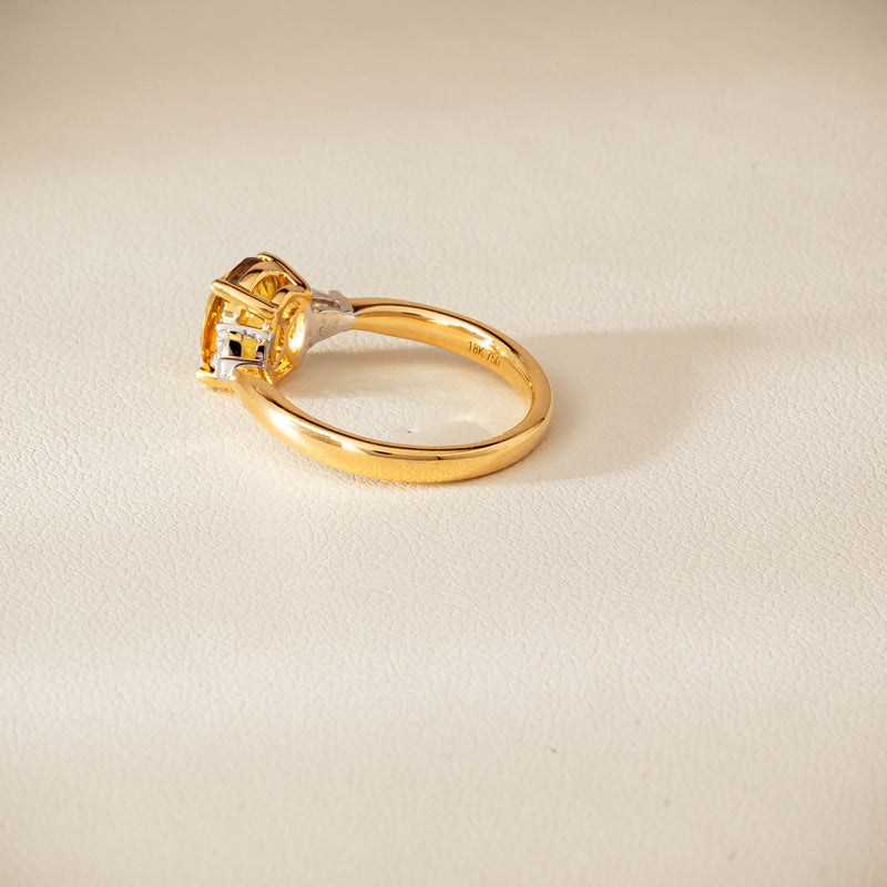 18ct Yellow Gold 2.62ct Yellow Sapphire & Diamond Ayla Ring - Ring - Walker & Hall