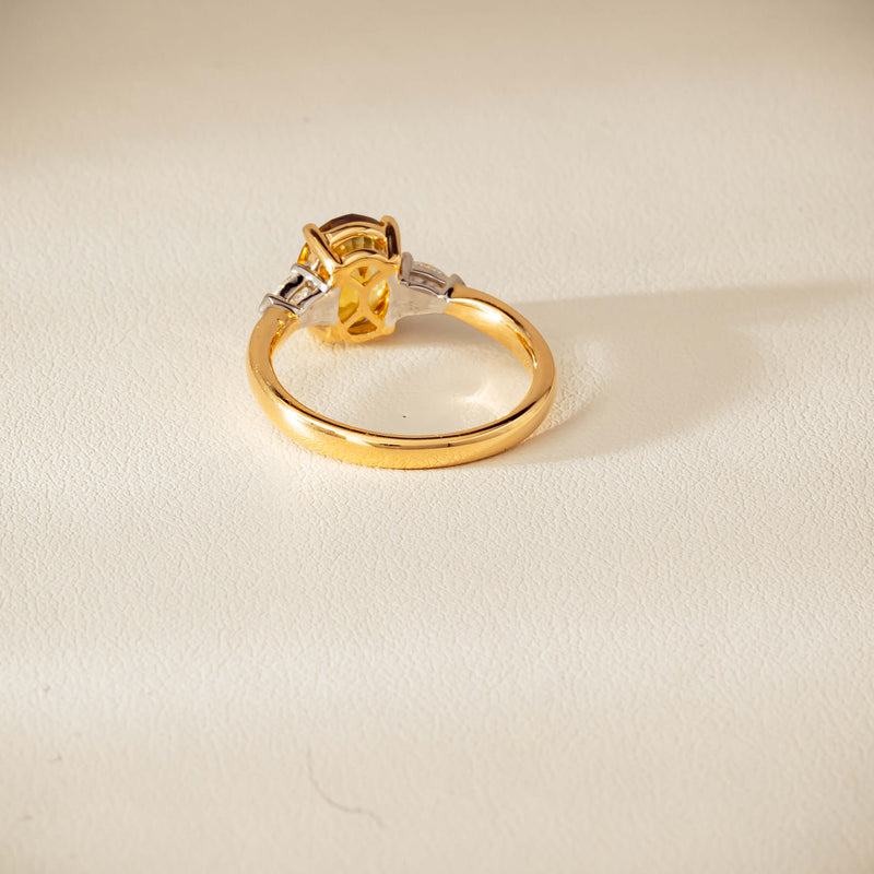 18ct Yellow Gold 2.62ct Yellow Sapphire & Diamond Ayla Ring - Ring - Walker & Hall