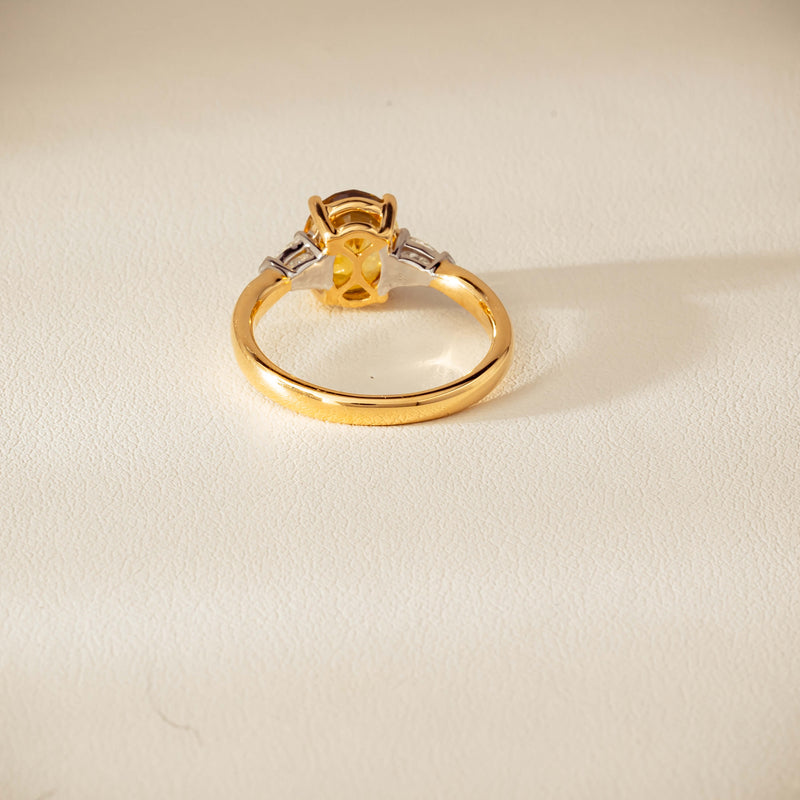 18ct Yellow Gold 2.62ct Yellow Sapphire & Diamond Ayla Ring - Ring - Walker & Hall