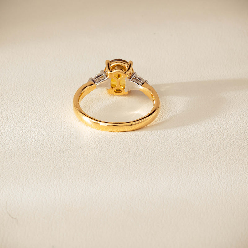 18ct Yellow Gold 2.62ct Yellow Sapphire & Diamond Ayla Ring - Ring - Walker & Hall
