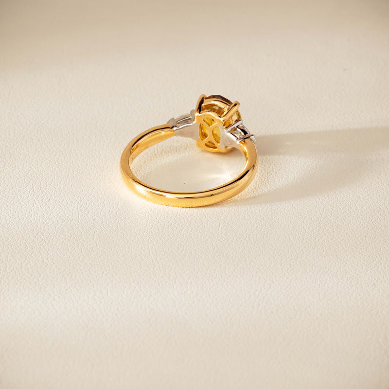 18ct Yellow Gold 2.62ct Yellow Sapphire & Diamond Ayla Ring - Ring - Walker & Hall