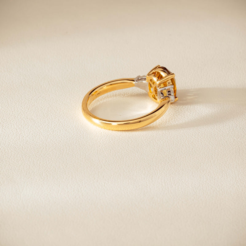 18ct Yellow Gold 2.62ct Yellow Sapphire & Diamond Ayla Ring - Ring - Walker & Hall