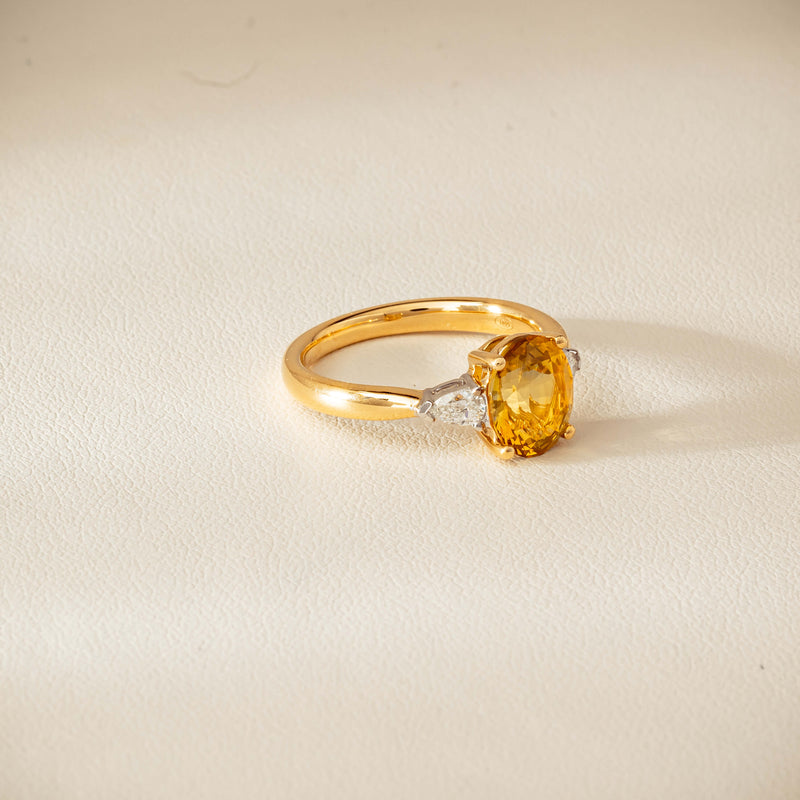 18ct Yellow Gold 2.62ct Yellow Sapphire & Diamond Ayla Ring - Ring - Walker & Hall