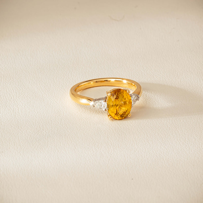 18ct Yellow Gold 2.62ct Yellow Sapphire & Diamond Ayla Ring - Ring - Walker & Hall