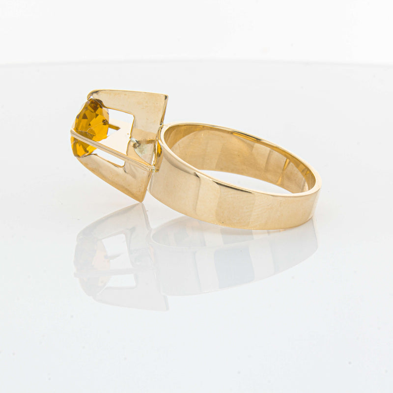 Vintage 9ct Yellow Gold Citrine Ring - Ring - Walker & Hall