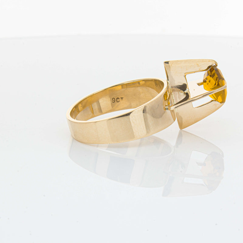 Vintage 9ct Yellow Gold Citrine Ring - Ring - Walker & Hall