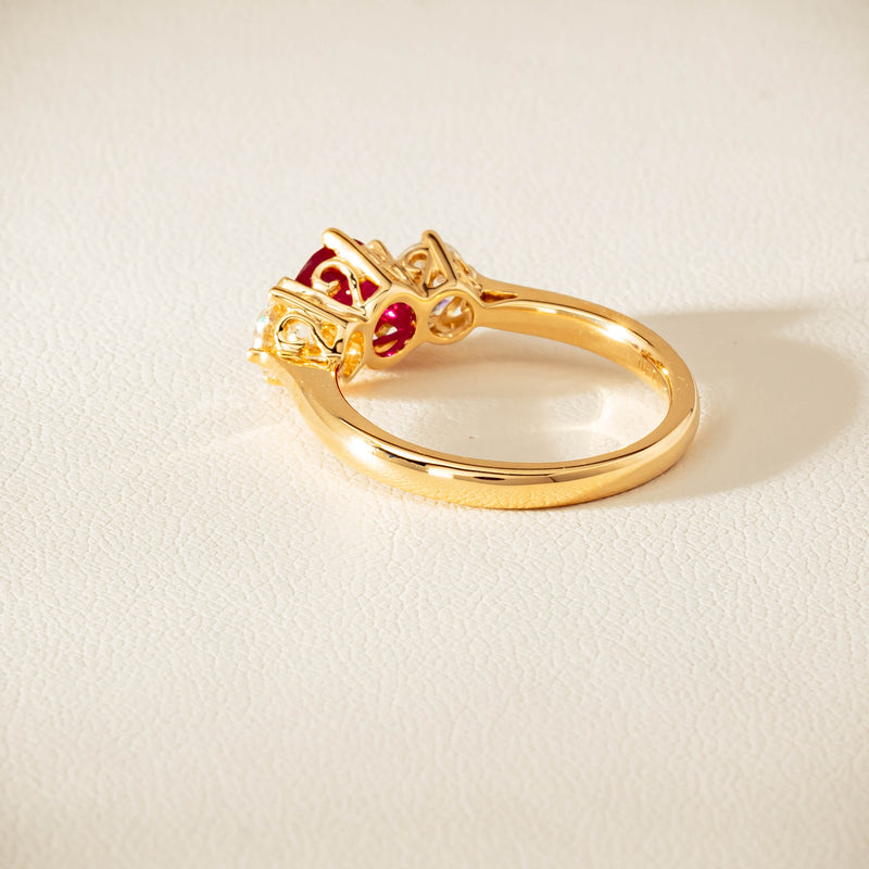 18ct Yellow Gold 1.38ct Ruby & Diamond Coronado Ring - Ring - Walker & Hall