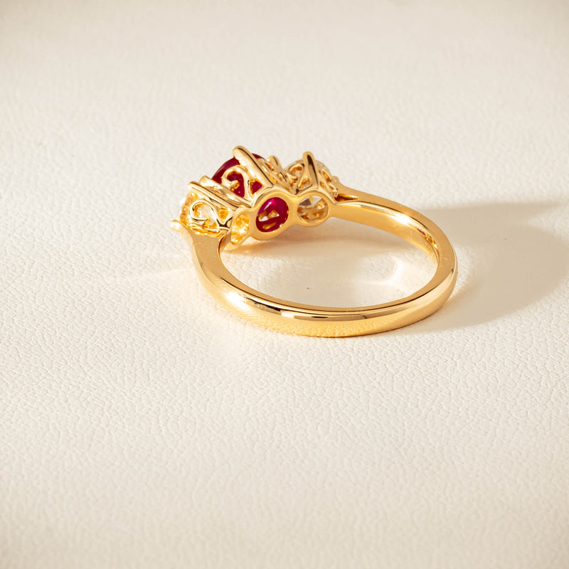 18ct Yellow Gold 1.38ct Ruby & Diamond Coronado Ring - Ring - Walker & Hall