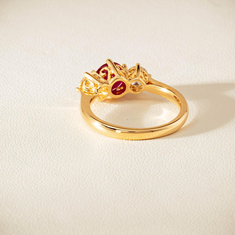 18ct Yellow Gold 1.38ct Ruby & Diamond Coronado Ring - Ring - Walker & Hall