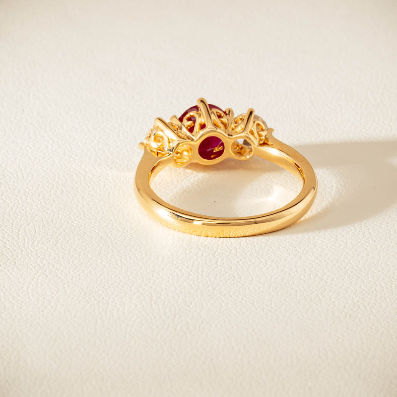 18ct Yellow Gold 1.38ct Ruby & Diamond Coronado Ring - Ring - Walker & Hall