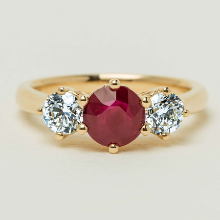 18ct Yellow Gold 1.38ct Ruby & Diamond Coronado Ring - Ring - Walker & Hall