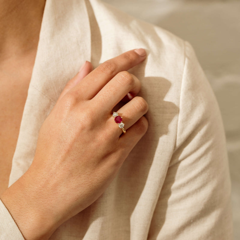 18ct Yellow Gold 1.38ct Ruby & Diamond Coronado Ring - Ring - Walker & Hall