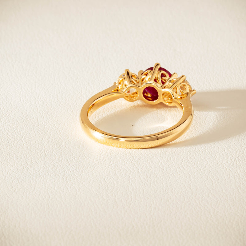 18ct Yellow Gold 1.38ct Ruby & Diamond Coronado Ring - Ring - Walker & Hall