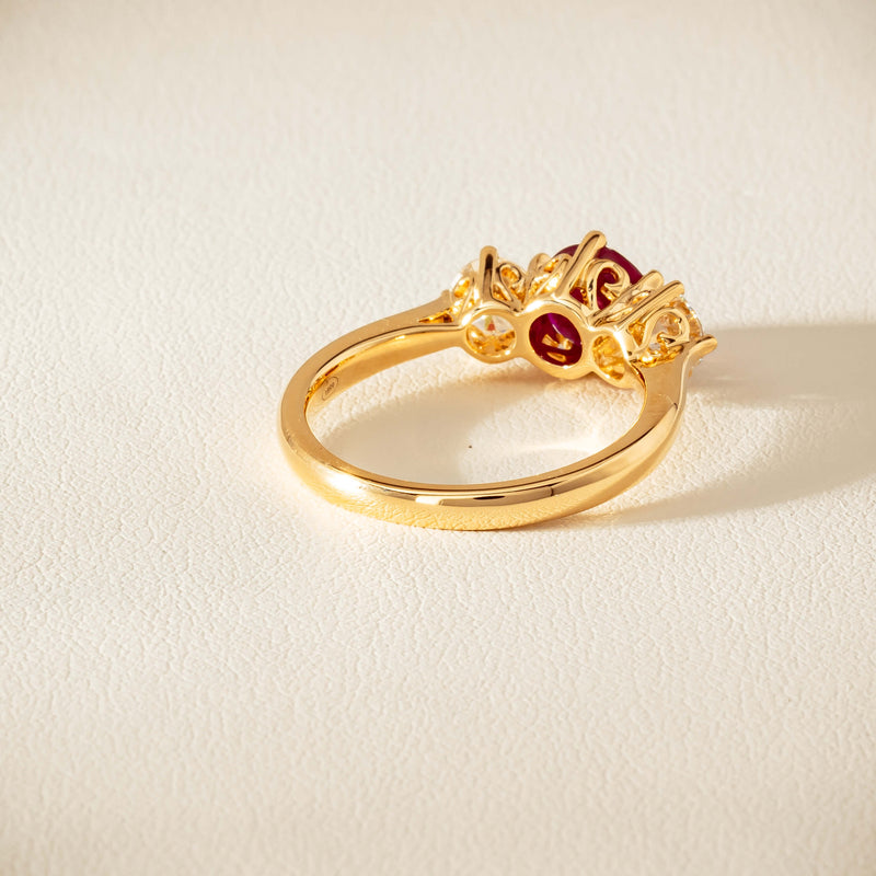 18ct Yellow Gold 1.38ct Ruby & Diamond Coronado Ring - Ring - Walker & Hall