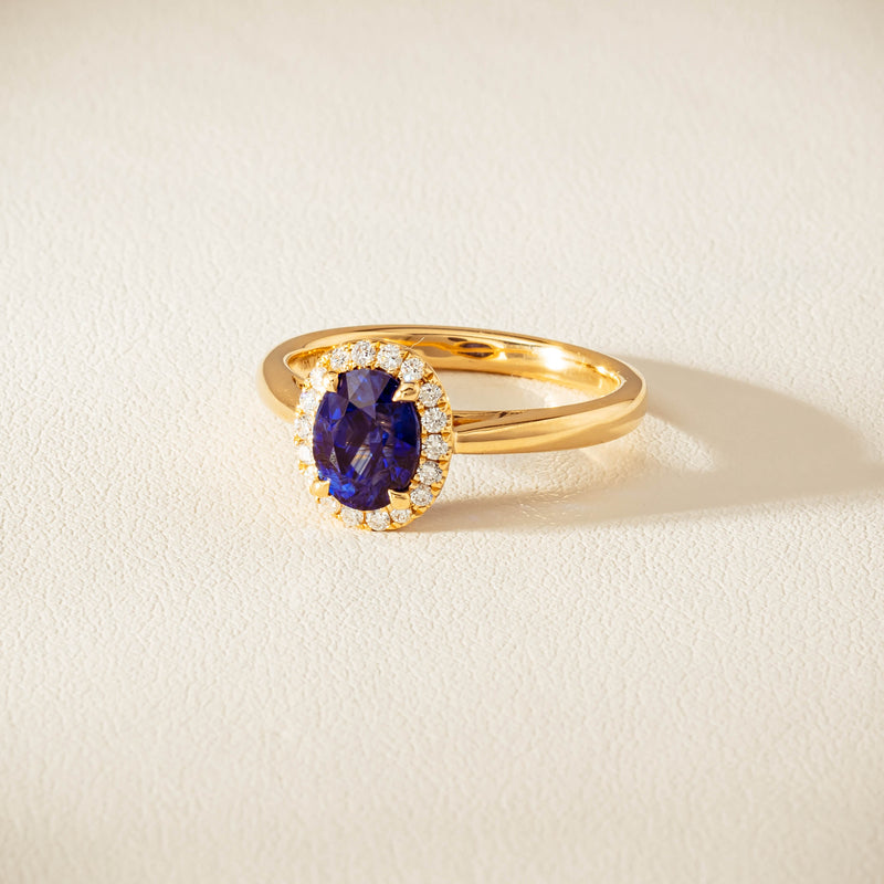 18ct Yellow Gold 1.58ct Sapphire & Diamond Nina Ring - Ring - Walker & Hall