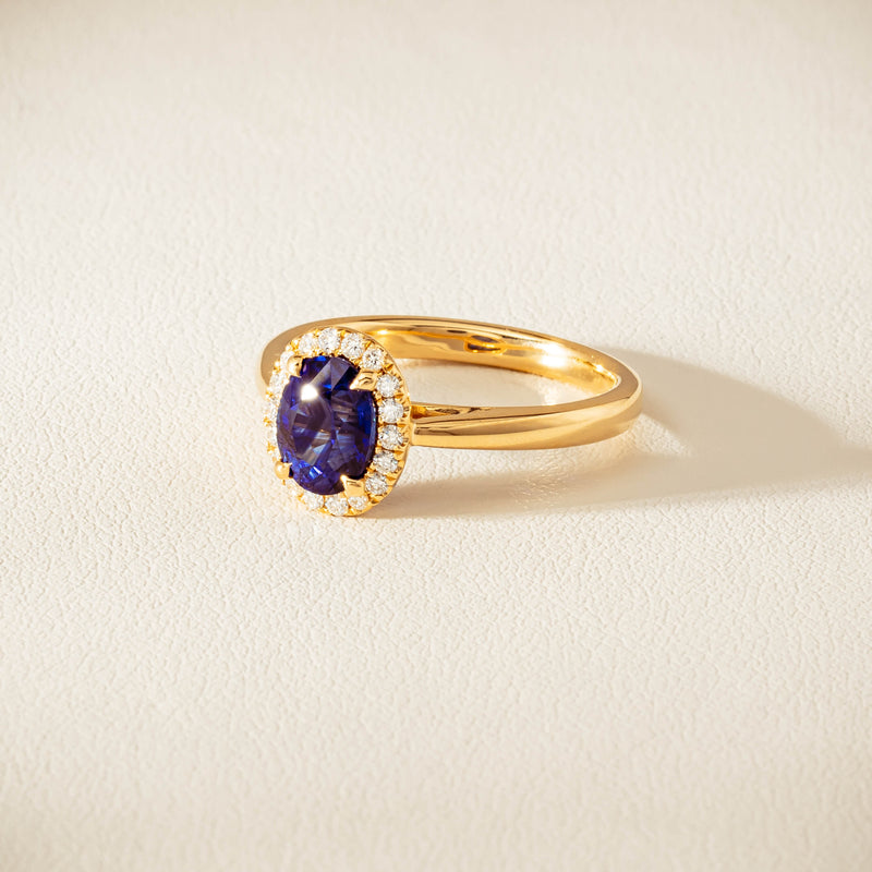 18ct Yellow Gold 1.58ct Sapphire & Diamond Nina Ring - Ring - Walker & Hall