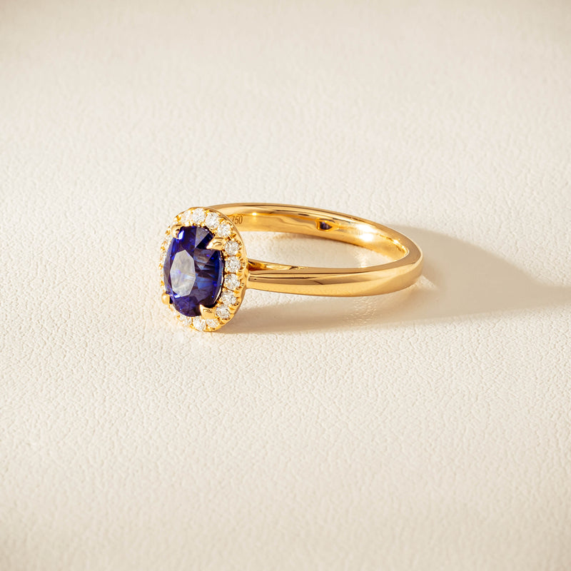 18ct Yellow Gold 1.58ct Sapphire & Diamond Nina Ring - Ring - Walker & Hall
