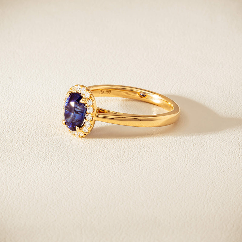 18ct Yellow Gold 1.58ct Sapphire & Diamond Nina Ring - Ring - Walker & Hall