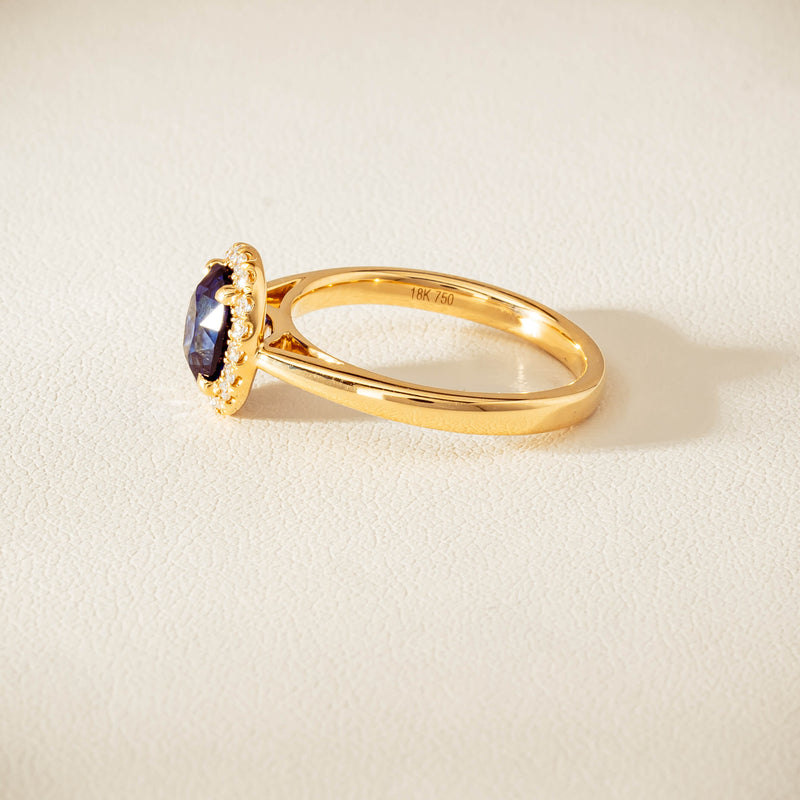 18ct Yellow Gold 1.58ct Sapphire & Diamond Nina Ring - Ring - Walker & Hall
