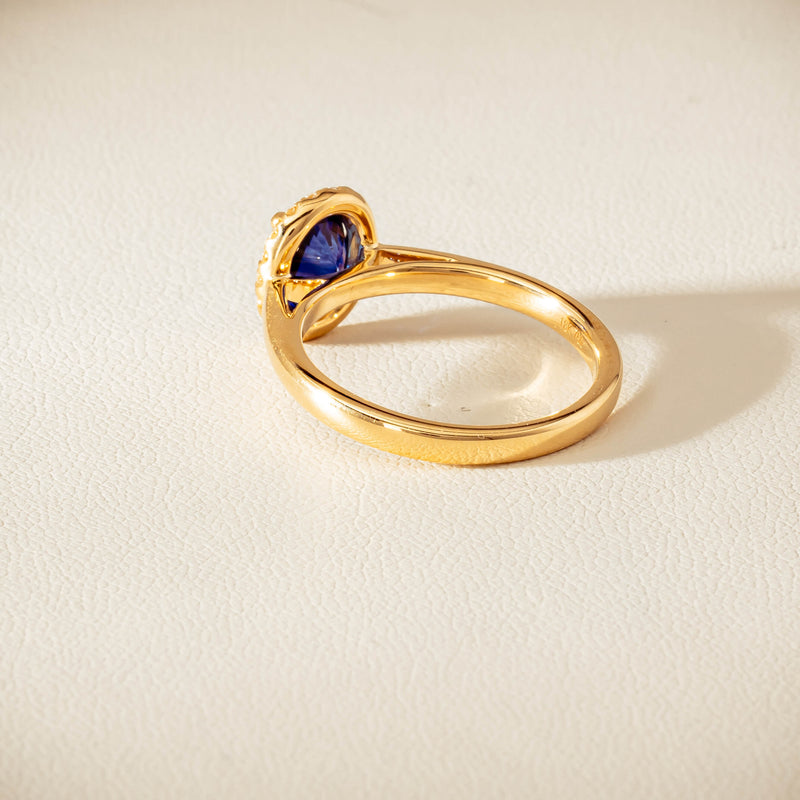 18ct Yellow Gold 1.58ct Sapphire & Diamond Nina Ring - Ring - Walker & Hall