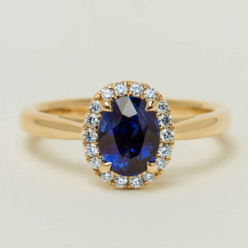 18ct Yellow Gold 1.58ct Sapphire & Diamond Nina Ring - Ring - Walker & Hall