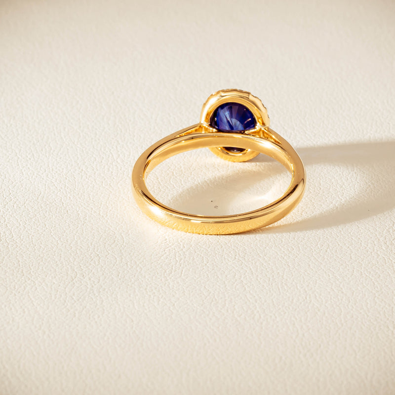 18ct Yellow Gold 1.58ct Sapphire & Diamond Nina Ring - Ring - Walker & Hall